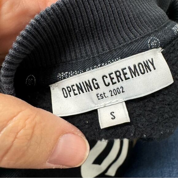 Opening Ceremony Black & White Graphic Print Short Sleeve Sweatshirt Womens S - Picture 13 of 13